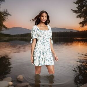 AGUA BY AGUA BENDITA Siembra off-the-shoulder appliquéd embroidered printed linen maxi dress